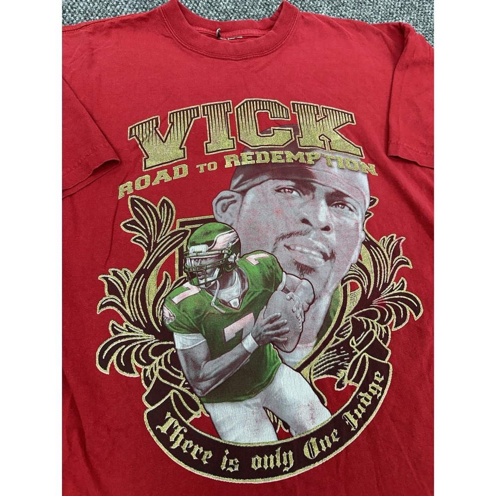 Vintage Michael Vick Philadelphia Eagles T-Shirt XL/XXL Road To Redemption Rare